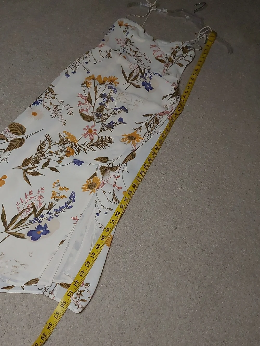 Reformation Cream Floral Kourtney Side Slit Midi Dress Sz 2 - Picture 14 of 16